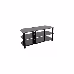 King Universal Black Glass TV Stand 114cm suitable up to 55" inch for HD Plasma LCD LED OLED Curved TVs