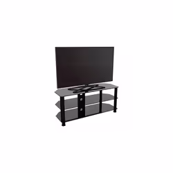 King Universal Black Glass TV Stand 114cm suitable up to 55" inch for HD Plasma LCD LED OLED Curved TVs