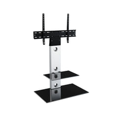 King Cantilever TV Stand with Brackets, Silver, Rectangle Base, TVs up to 60"