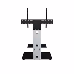 King Cantilever TV Stand with Brackets, Silver, Rectangle Base, TVs up to 60"