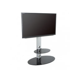 King Cantilever TV Stand with Brackets, Silver, Oval Base, TVs up to 60"