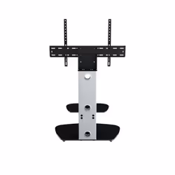 King Cantilever TV Stand with Brackets, Silver, Rounded Base, TVs up to 60"