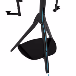 AVF Hoxton TV Floor Stand - With Soundbar Mount Included - Free-standing Tripod TV Unit, Solid Black Wood Legs, Black Glass Shelf, For TVs 32" to 70"