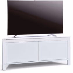 MDA Designs Volans Remote Friendly Beam-Thru Tru-Corner Glass Interchangable White/Black Panel 2-Door Flat Screen TV Corner C ...