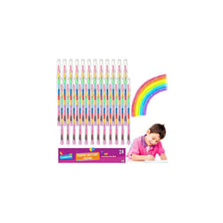 24pk Swap Point Crayon Rainbow Pencils | Twistable Crayons, Mini Colouring Pencils for Party Bags, Crayons Party Bag Fillers, Mini Crayons for Party