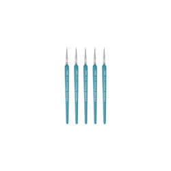 5pcs Detail Paint Brushes 3mm Pointed Tip 180mm Length Nylon Hair Miniature Painting Brush for Watercolor Oil Acrylic Painting(00000#), Blue