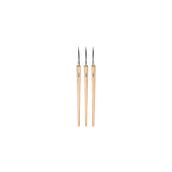 3pcs Detail Paint Brushes 6mm Pointed Tip 175mm Length Nylon Hair Miniature Painting Brush for Watercolor Oil Acrylic Painting(00000#), Wood Color