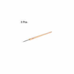 3pcs Detail Paint Brushes 6mm Pointed Tip 175mm Length Nylon Hair Miniature Painting Brush for Watercolor Oil Acrylic Painting(00000#), Wood Color