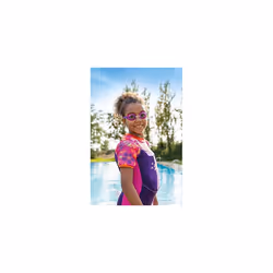 Little Ripper Kids Swimming Goggles, UV Protection Swim Goggles, Slide Adjust Split Yoke Children's Goggles Strap, Fog Free Pink Tinted Swim Goggle