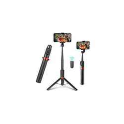 Selfie Stick Tripod with Bluetooth Remote 130cm, ST20 Portable Travel Tripod Stand for All Phones for Selfie, Live Streaming, Video Conference, Makeup