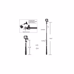 Selfie Stick, SmaPole Q3S Telescoping Selfie Stick Tripod Stand Compatible for GoPro Fusion/HERO 2018,HERO Max,HERO 12/11/10/9/8/7/6/5/4/3, DJI Osmo