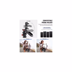 Mini Tripod for Camera and Phone with Handle/Phone Holder/Action Camera Adapter/360 Pan & Tilt, Vlog Selfie Stick Stable Grip Compatible with iPhone