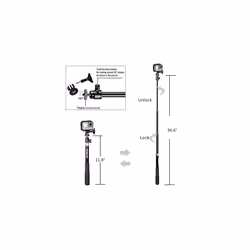 Aluminum Telescoping Selfie Stick with Tripod Stand Compatible for Gopro Hero 12/11/10/9/8/7/6/5/4/3+/3/Session/Hero Max/Gopro Hero 2018/DJI OSMO