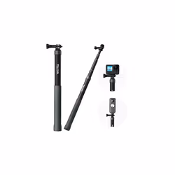 Selfie Stick Long Pole Invisible for GoPro Insta360 (120cm/47.2 inch), Light Carbon Fiber Extension Monopod for Go Pro Max He ...