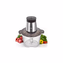 2L Food Processors 300W Electric Vegetable Chopper Glass Container with 4-304 Stainless Steel Knife for Meat, Smoothie, Onion ...