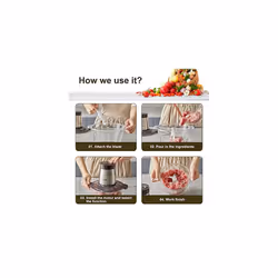 2L Food Processors 300W Electric Vegetable Chopper Glass Container with 4-304 Stainless Steel Knife for Meat, Smoothie, Onions, Fruit, Vegetables