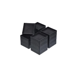 Bed Risers 4Pcs, 4.3 Inch Furniture Risers Square Adjustable Couch Riser with Non-Slip Mat for Bed Desk Sofa Table Lift Supports Up to 1300Lbs, Black