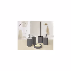 Toothbrush Holder, Poly Resin, Anthracite, 7 x 7 x 11.8 cm