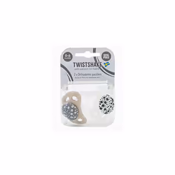 2X Orthodontic Pacifier, Baby Infant Soother, BPA, BPF, BPS Free, 0-6 Months, Pastel Grey/White