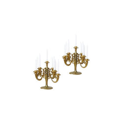 2pcs Candelabra Birthday Candles Candlestick Cake Topper Cake Candle Holders Party Supplies Creative Cake Decoration for Wedding Birthday Festival,