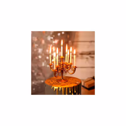 2pcs Candelabra Birthday Candles Candlestick Cake Topper Cake Candle Holders Party Supplies Creative Cake Decoration for Wedding Birthday Festival,