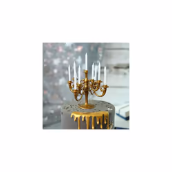 2pcs Candelabra Birthday Candles Candlestick Cake Topper Cake Candle Holders Party Supplies Creative Cake Decoration for Wedding Birthday Festival,