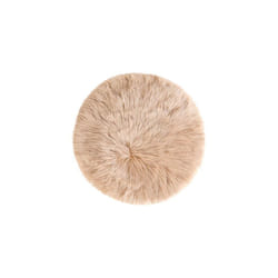 Faux Fur Sheepskin Area Rug, Round Fluffy Indoor Carpets for Bedroom Living Room Sofa - Shaggy Soft Floor Decoration Washable Rugs, Khaki 60x60cm / 2