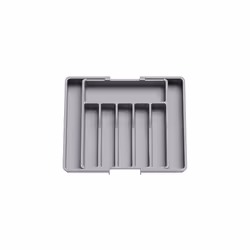 Cutlery Drawer Organiser, Expandable Utensil Tray for Kitchen, Adjustable Silverware and Flatware Holder, Compact Plastic Sto ...