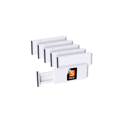 5 Pack Drawer Dividers Plastic 4" High, 11-17" Adjustable Drawer Organisers for Clothes, Expandable Dresser Separators in