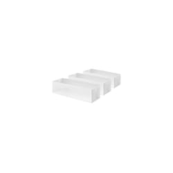 Set of 3 Optimo Foldable Drawer Storage Organisers, Polypropylene, Size Medium, 30 x 10.5 x 8 cm, Translucent, RAN6321