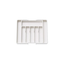 Cutlery Drawer Organiser, Expandable Utensil Tray for Kitchen, Adjustable Silverware and Flatware Holder, Compact Plastic Storage for Spoons Forks