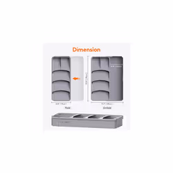 Cutlery Drawer Organiser, Compact Utensil Tray for Kitchen, Expandable Knife and Fork Drawer Organiser, Adjustable Plastic Silverware Flatware Holder