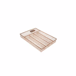 THE HOUSEWARES BRAND Copper Cutlery Tray, Knife and Utensil Organiser, 5 Compartments, Durable, Size: 36x25x5 cm, Copper
