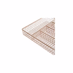 THE HOUSEWARES BRAND Copper Cutlery Tray, Knife and Utensil Organiser, 5 Compartments, Durable, Size: 36x25x5 cm, Copper