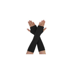 Pair Winter Arm Warmers Elbow Long Elastic Fingerless Gloves for Lady Black One size