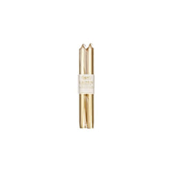 10-inch Taper Dripless, Smokeless, Unscented Candles, Set of 2, Gold