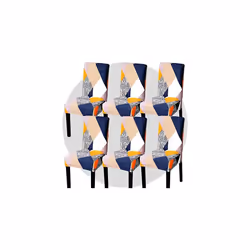 Dining Room Chair Covers Set of 6, Stretch Removable Washable Spandex Dining Chair Slipcovers Protectors, Kitchen Chair Cover ...