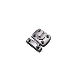 Zinc Alloy Latch Rotate Bolt, Silver Security Slide Lock Latch Bolt for Door Cupboard Drawer, Internal Door Lock, 66x53mm, 1 ...