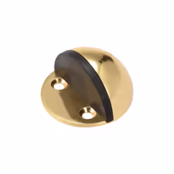 Stainless Steel Floor Door Stopper with Rubber Bumper Adhesive/Screw Mounted Gold Tone