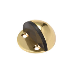 Stainless Steel Floor Door Stopper with Rubber Bumper Adhesive/Screw Mounted Gold Tone