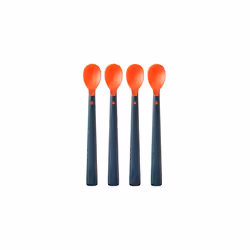 Heat Sense Weaning Spoons with BACSHIELD Antibacterial Technology and Long Anti-Slip Handles, 4m+, Pack of 4