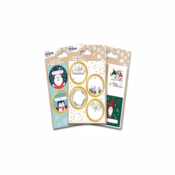 36 PCS Festive Label Bundle Pack Mix3, Gift Label Stickers, Self-Adhesive Premium Christmas Name Gift Labels, Gift Wrap, Bag  ...