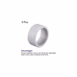Silicone Rubber Bands Rings Non-slip 1" Grey for Wrapping Paper, Cord Wraps, Bundle 5pcs