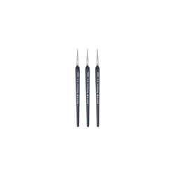 3pcs Detail Paint Brushes 3mm Pointed Tip 178mm Length Nylon Hair Miniature Painting Brush for Watercolor Oil Acrylic Painting(00000#), Black