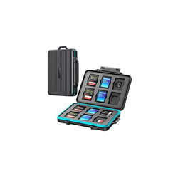 24 Slots SD Card Case Holder for 12 SD TF Card Waterproof Shock Resistant Memory SD Card Carrying Storage Organizer Box with Labels