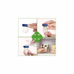 Baby Fruit Food Feeder & Mini Freezer Nibble Tray Combo, Breastmilk Popsicle Molds for Baby Cooling Relief, BPA Free Silicone Feeder for Safe Infant