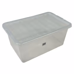 Underbed Plastic Storage Box 45L Clear Box With Lid Strong Quality Container