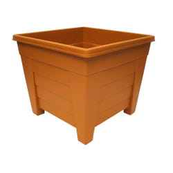 27cm Square Terracotta Colour Grosvenor Plastic Patio Planter
