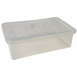Underbed Plastic Storage Box 32L Clear Box With Lid Strong Quality Container