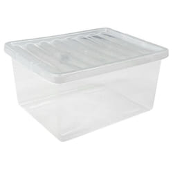 Clear Plastic Storage Box 27 Litre Clear Box With Lid Strong Quality Container